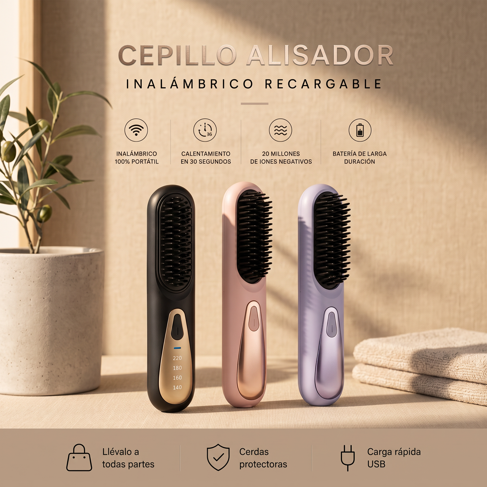 Cepillo Alisador Iónico 2 en 1: Rápido, Suave, Sin Daño